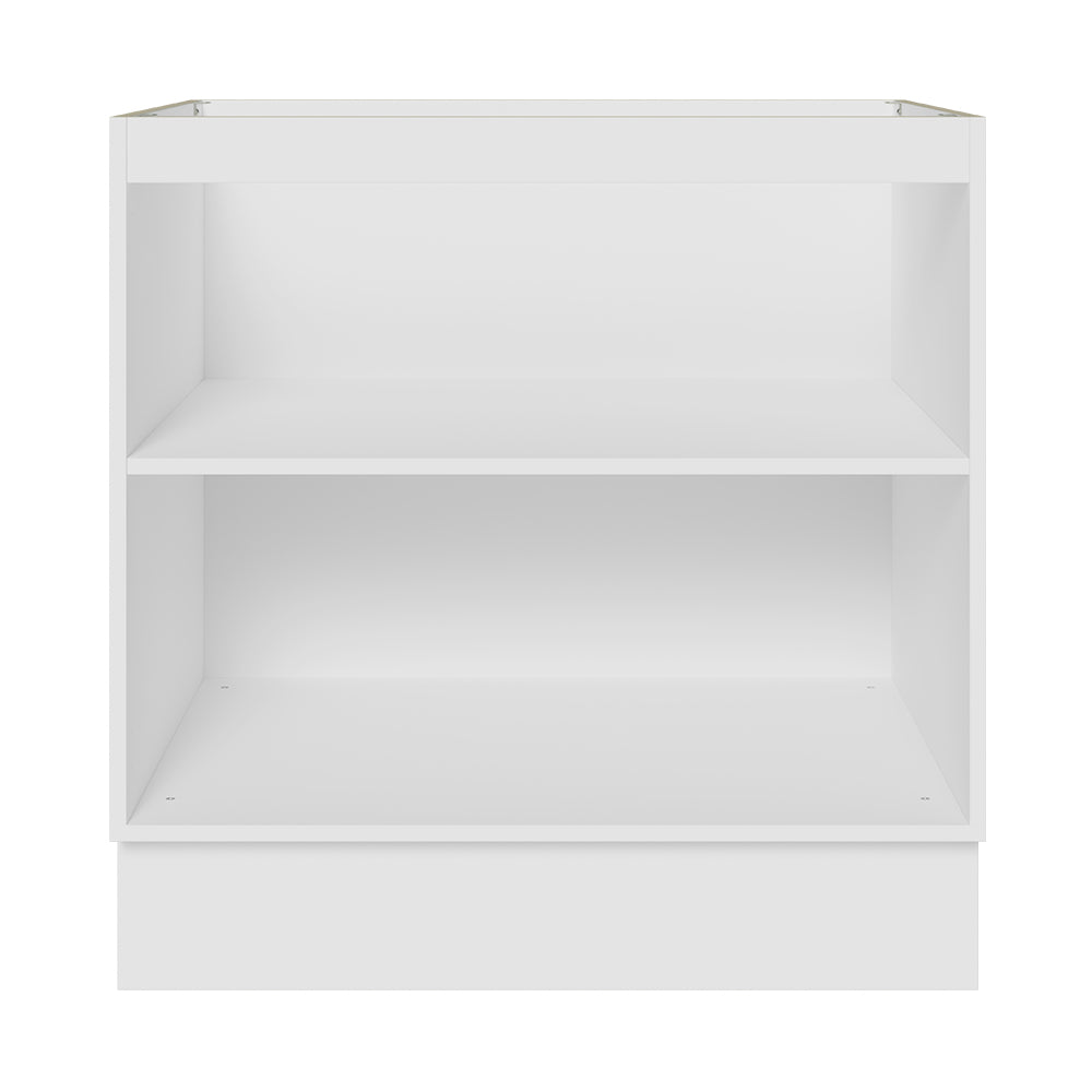 Gabinete Bajo 80 cm 2 Puertas Sin Encimera Blanco/Marrón Glamy Madesa