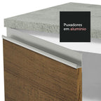 Gabinete Bajo 80 cm 2 Puertas Blanco/Marrón Glamy Madesa
