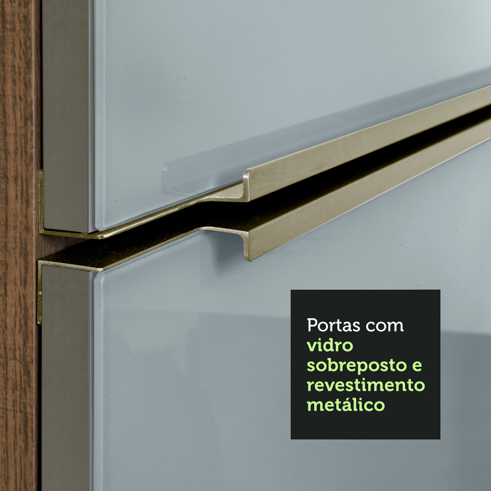 Gabinete Bajo 80 x 60 cm 2 Cajones (Con Encimera) Lux Marrón/Gris
