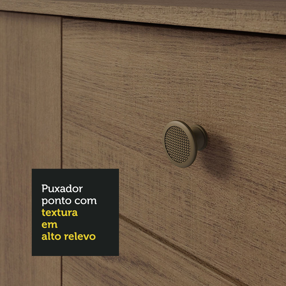Gabinete Bajo 105 cm 3 Puertas 2 Cajones con Fregadero Marrón Gourmet Madesa