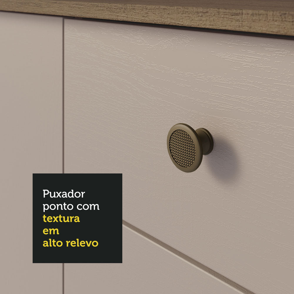 Gabinete Bajo para Fregadero 105 cm 3 Puertas 2 Cajones Marrón/Crema Gourmet Madesa