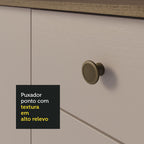 Gabinete Bajo 105 cm 3 Puertas 2 Cajones con Fregadero Marrón/Crema Gourmet Madesa