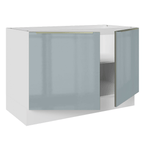 Gabinete Bajo para Fregadero 120 cm 2 Puertas Sin Encimera Blanco/Gris Lux Madesa