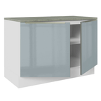 Gabinete Bajo 120 cm 2 Puertas Blanco/Gris Lux Madesa