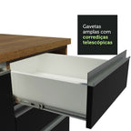 Gabinete Bajo para Fregadero 120 cm 1 Puerta 2 Cajones Sin Encimera Marrón/Negro Glamy Madesa