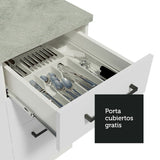 Mueble de Cocina Para Fregadero 120 cm 2 Puertas y 3 Cajones (Con Tablero) Blanco Agata Madesa