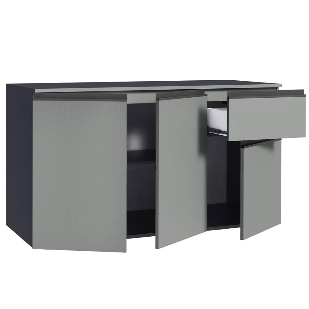 Gabinete Bajo para Fregadero 120 cm 3 Puertas 1 Cajón Sin Patas Nice Gris
