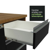 Gabinete Bajo para Fregadero 120 cm 2 Puertas 3 Cajones (Sin Encimera) Glamy Marrón/Negro