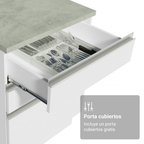 Gabinete Bajo 150 cm 2 Puertas 2 Cajones Blanco Glamy Madesa