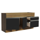 Gabinete Bajo para Fregadero 150cm 2 Puertas y 2 Cajones (Sin Encimera Ni Fregadero) Glamy Marrón/Negro