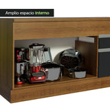 Gabinete Bajo para Fregadero 150 cm 2 Puertas y 2 Cajones (Con Encimera) Glamy Marrón/Negro