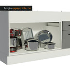 Gabinete Bajo para Fregadero 150 cm 2 Puertas 2 Cajones Sin Encimera Blanco/Gris Agata Madesa