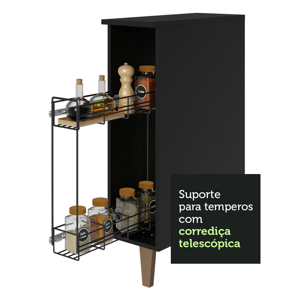 Especiero de Cocina 20 cm Negro Reims Madesa