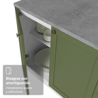 Gabinete Bajo 35 cm 1 Puerta Blanco/Verde Vik Madesa