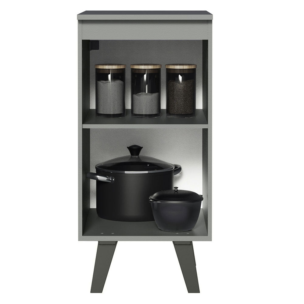 Gabinete Bajo 40 cm 1 Puerta Con Patas Gris Nice Madesa