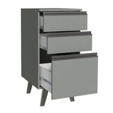 Gabinete Bajo 40 cm 3 Cajones Con Patas Gris Nice Madesa