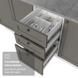 Gabinete Bajo de Cocina 40 cm 3 Cajones Blanco/Gris Vik Madesa
