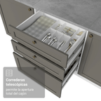 Gabinete Bajo 60 cm 3 Cajones Blanco/Gris Vik Madesa