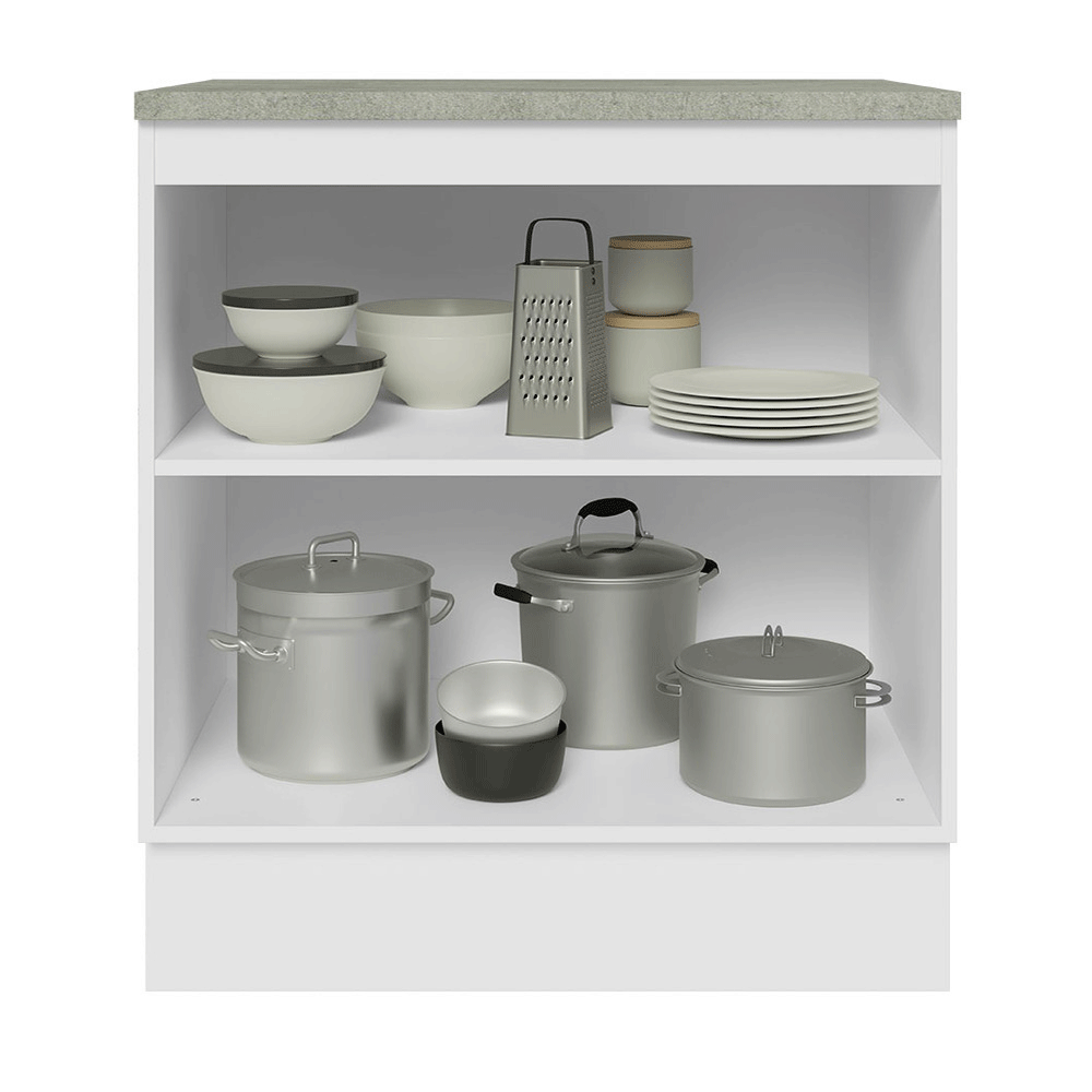 Gabinete Bajo de Cocina 70 cm 2 Puertas Blanco/Gris Lux Madesa
