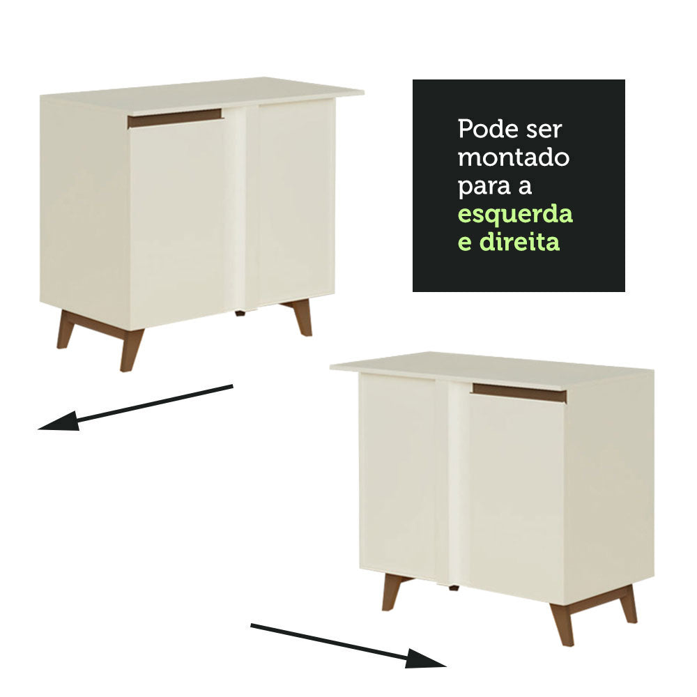 Gabinete Bajo Esquinero 90 cm 1 Puerta Blanco Reims Madesa