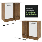 Gabinete Bajo Esquinero 94 cm 1 Puerta Marron/Blanco Agata Madesa