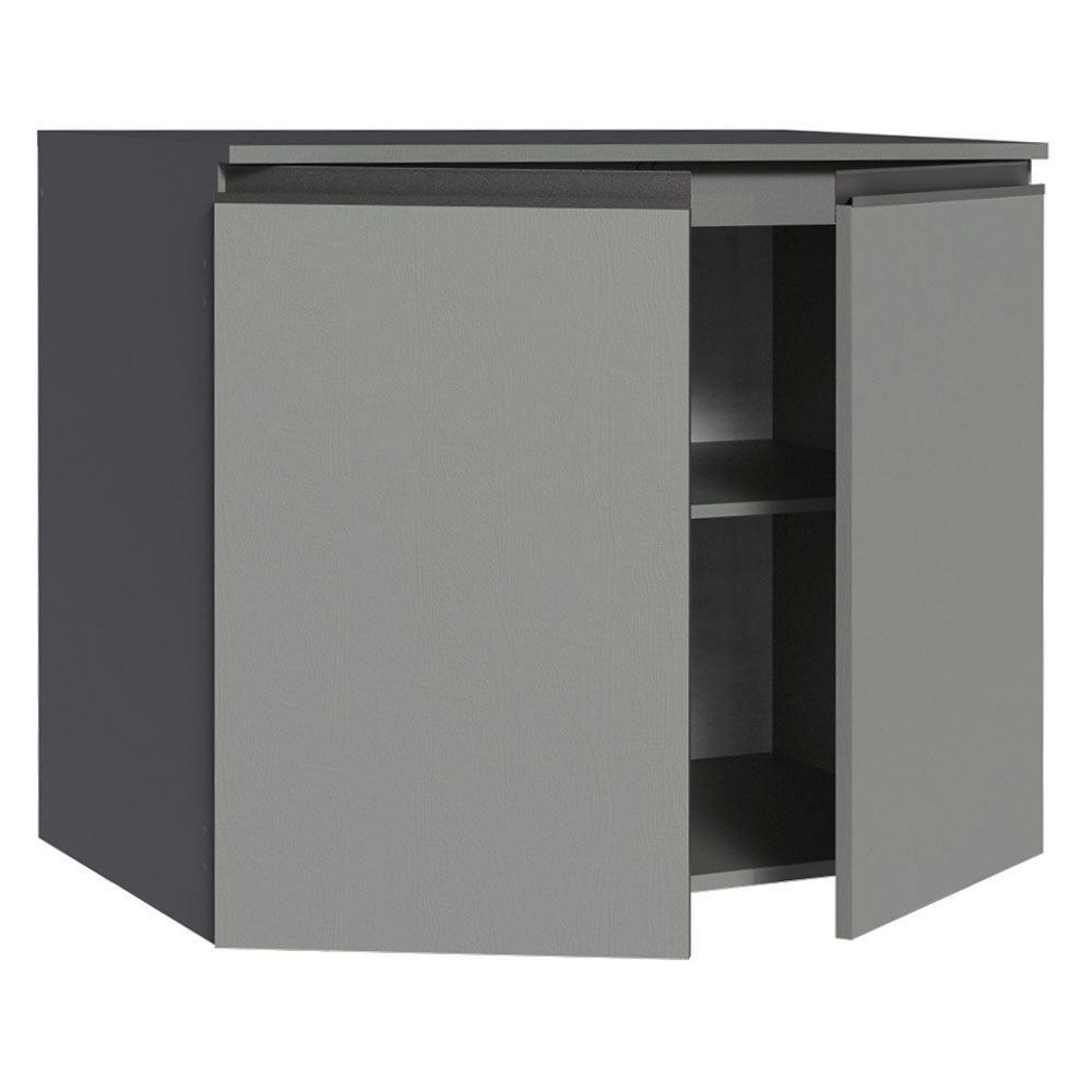 Gabinete Bajo 80 cm 2 Puertas Sin Patas Nice Gris