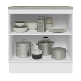 Gabinete Bajo de Cocina 80 cm 2 Puertas Blanco/Gris Lux Madesa