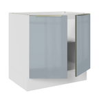 Gabinete Bajo 80 cm 2 Puertas Sin Encimera Blanco/Gris Lux Madesa