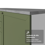 Gabinete Bajo de Cocina 80 cm 2 Cajones Blanco/Verde Vik Madesa