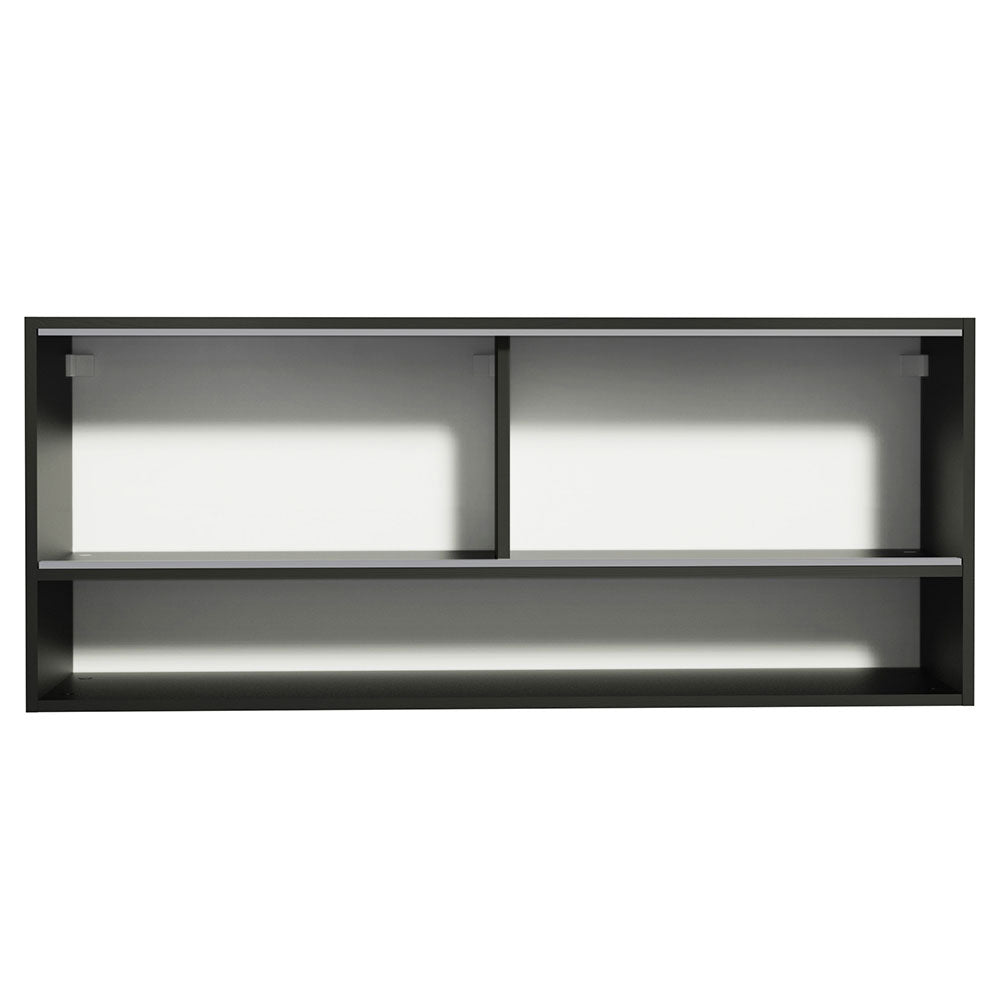 Gabinete Superior Reims 120cm 2 Puertas Corredizas de Vidrio Reflejante 1 Nicho Negro