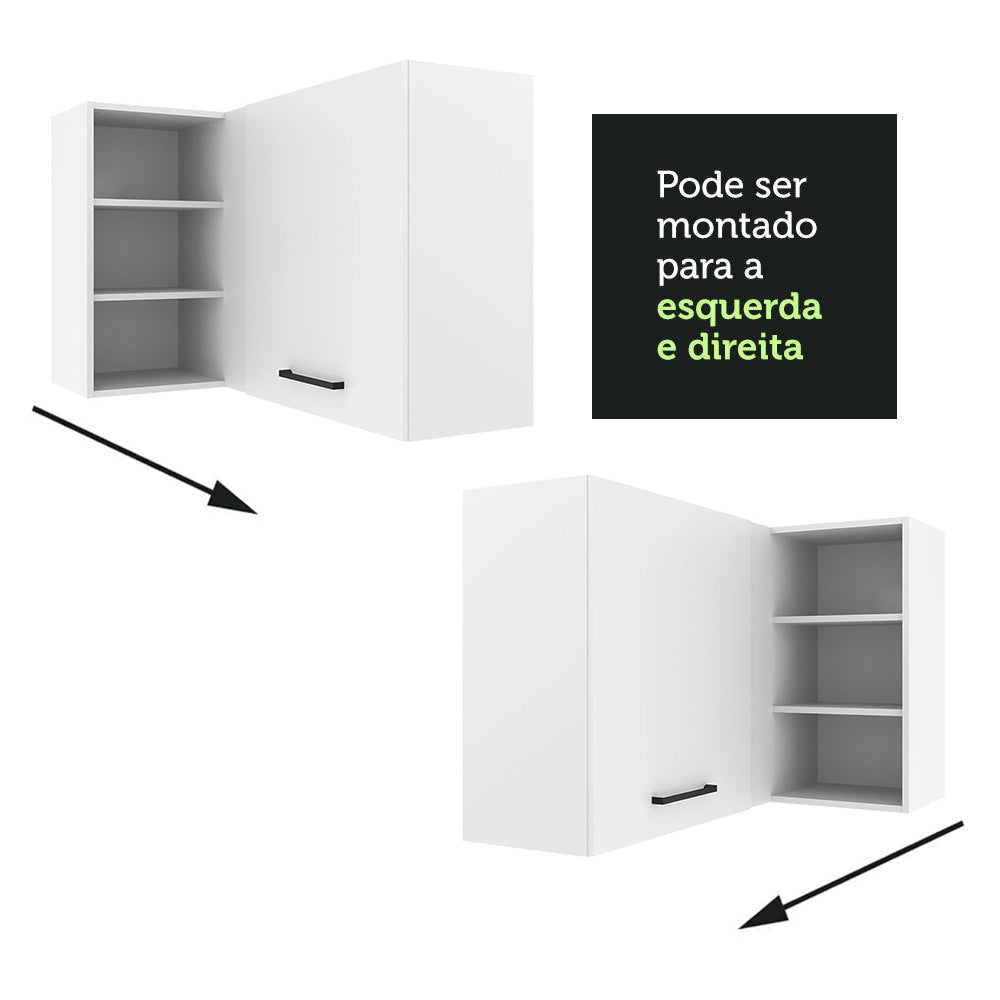 Gabinete Superior Esquinero 166 cm 1 Puerta 3 Nichos Blanco Agata Madesa