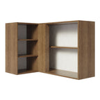 Gabinete Superior Esquinero 166 cm 1 Puerta 3 Nichos Marrón/Blanco Stella Madesa