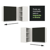 Gabinete Superior de Esquina 1 Puerta 60 cm de Profundidad Glamy Blanco/Negro