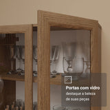 Mueble de Cocina Vitrina 70cm 2 Puertas de Vidrio con Patas Marrón Madesa
