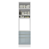 Mueble para Horno 60 cm 1 Puerta e 3 Cajones Blanco/Gris Lux Madesa