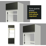 Mueble para Horno 70 cm 3 Puertas Blanco/Negro Glamy