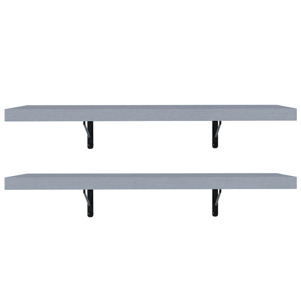 Kit 2 Repisas de Cocina 60 cm con Soporte Metálico Gris