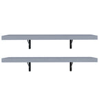 Kit 2 Repisas de Cocina 60 cm con Soporte Metálico Gris Madesa