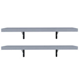 Kit 2 Repisas de Cocina 60 cm con Soporte Metálico Gris