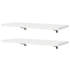 Kit 2 Repisas de Cocina 80 cm con Soporte Metálico Blanco Madesa