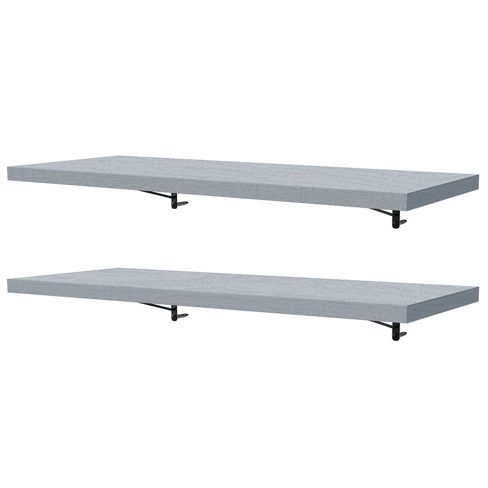 Kit 2 Repisas de Cocina 80 cm con Soporte Metálico Gris