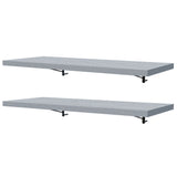 Kit 2 Repisas de Cocina 80 cm con Soporte Metálico Gris
