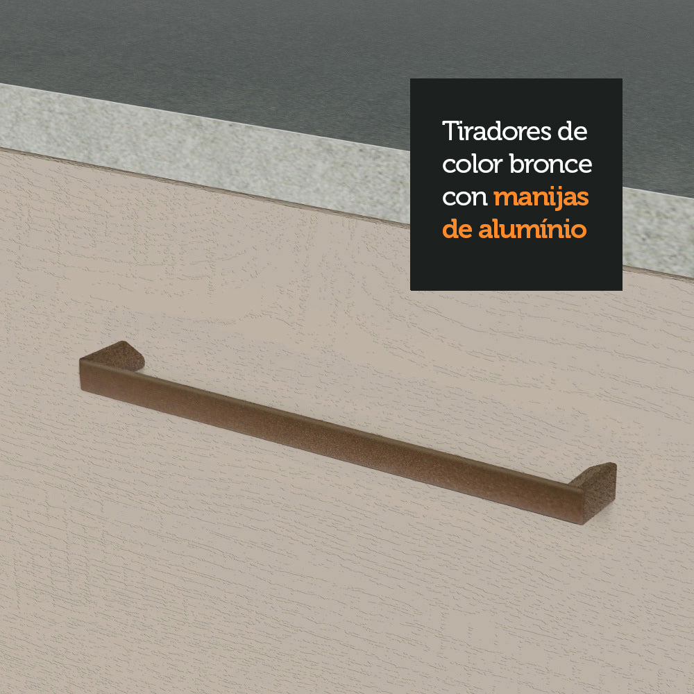 Cocina Integral de Esquina 459cm Blanco/Crema Agata 01