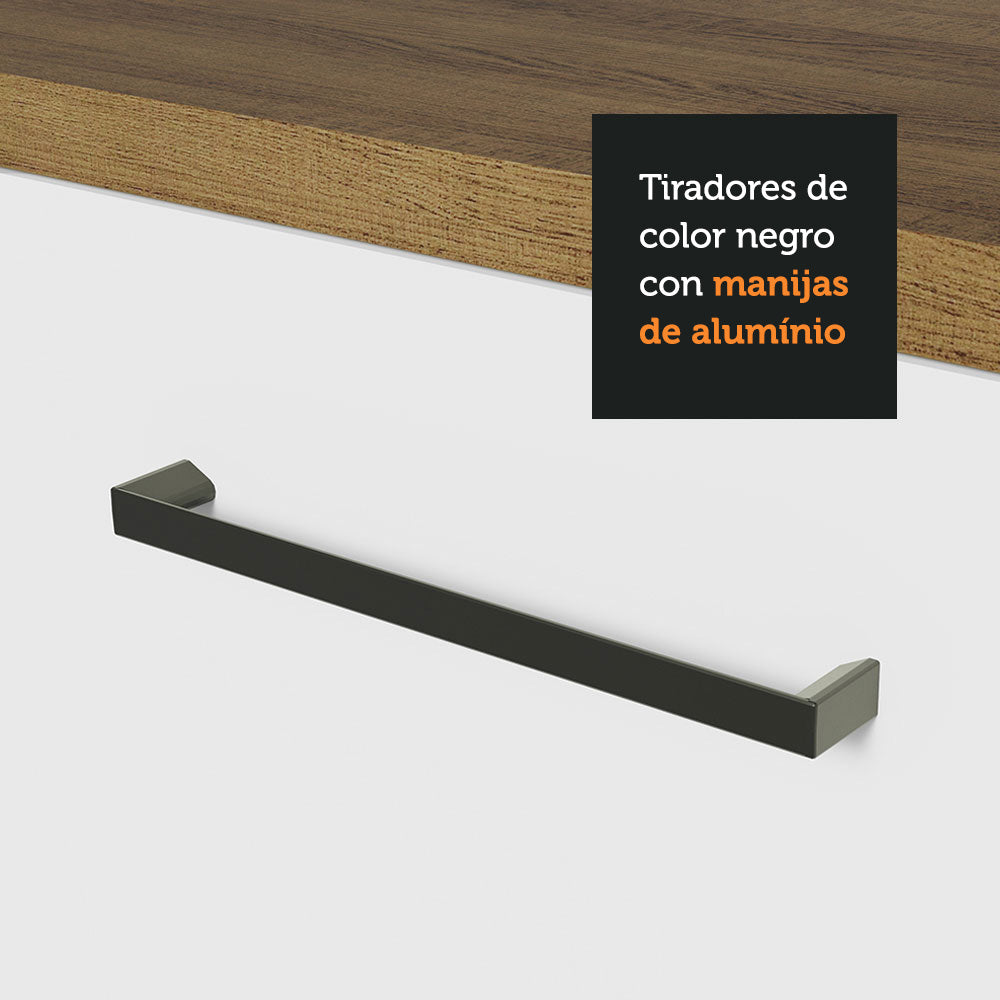 Cocina Integral de Esquina 486cm Marrón/Blanco 60cm de Profundidad Agata 01
