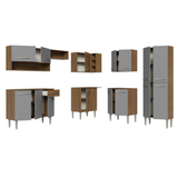 Cocina Integral Esquinera 417cm Marrón/Gris Emilly 02