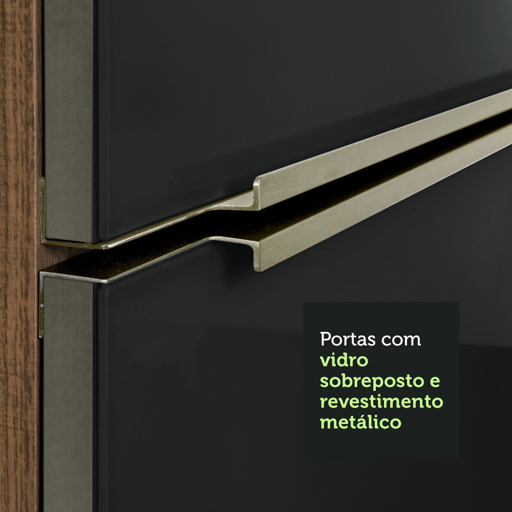 Cocina Integral Esquinera 546cm Marrón/Negro Lux 01