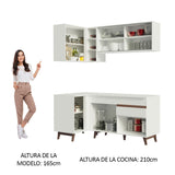 Cocina Integral Esquinera 262cm Blanco Reims 01
