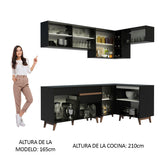 Cocina Integral Esquinera 332 cm Reims Negro 02
