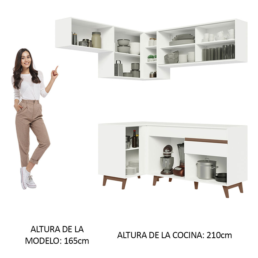 Cocina Integral Esquinera 332 cm Blanco Reims 03