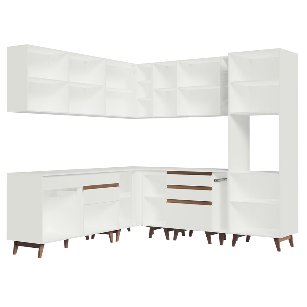 Cocina Integral Esquinera 437cm Blanco Reims Madesa 01